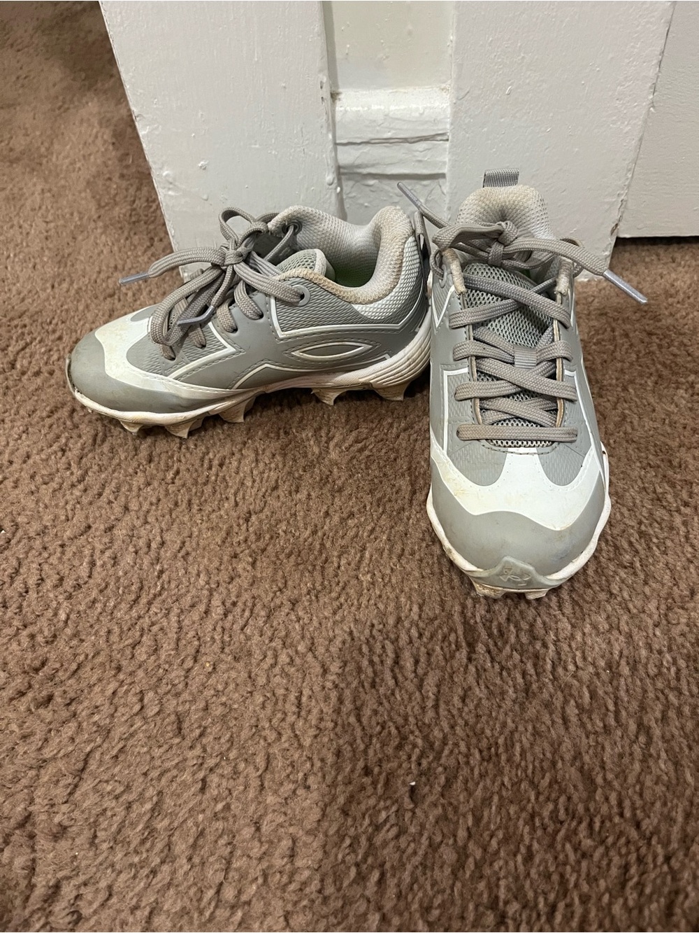 Under Armour Kids Gray and White Athletic Sneakers
